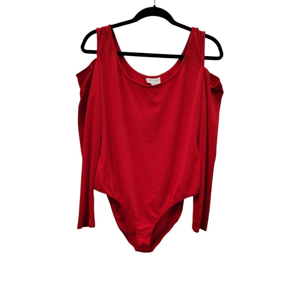 Bisou Bisou red cold shoulder bodysuit Size‎ large